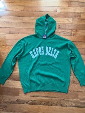 NWT Town Pride - Kappa Delta KD Kelly Green Oversized Hooded Sweater - Medium
